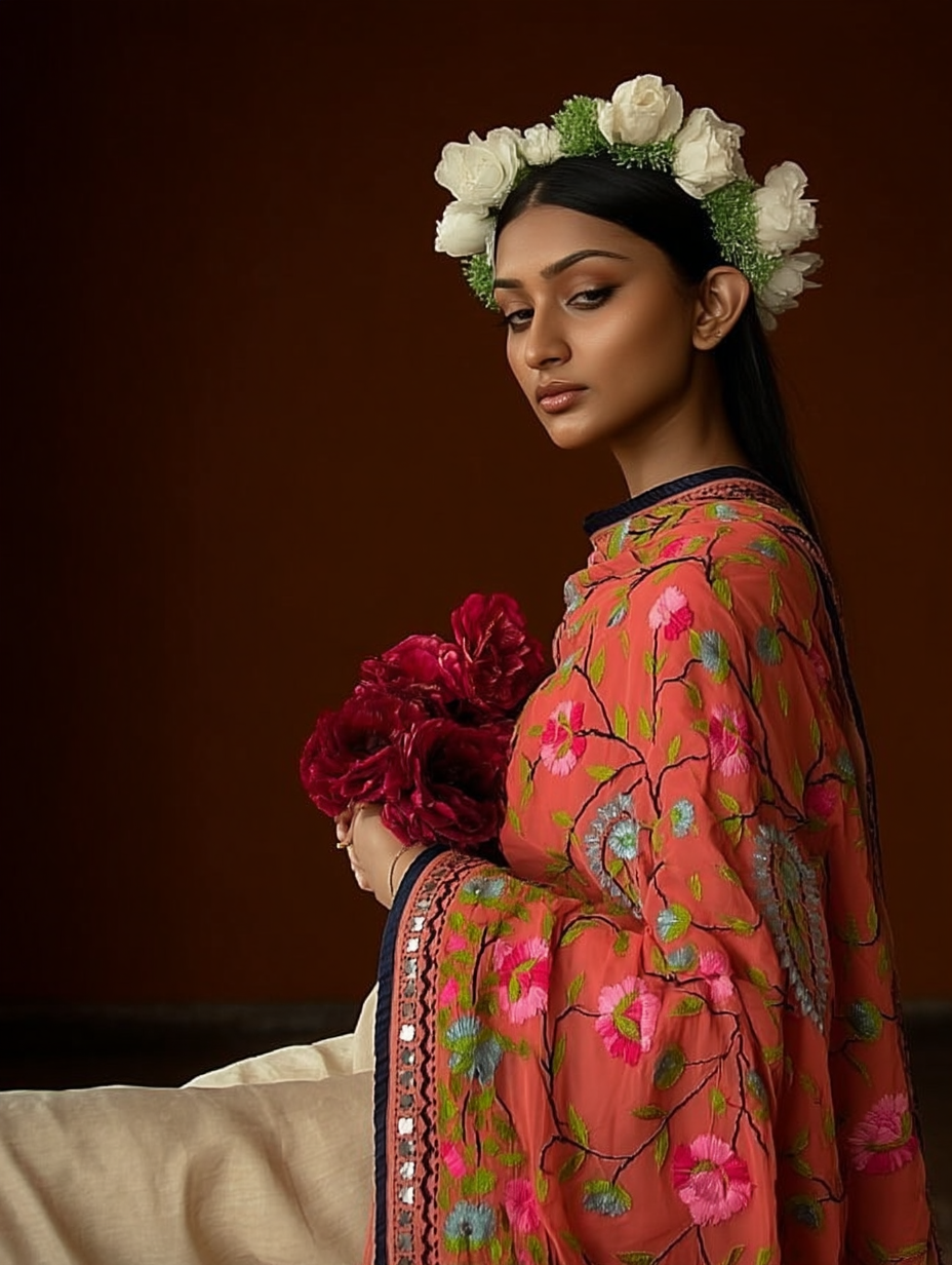 Phulkari Dupatta - Handmade Georgette