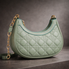 Zoya - Quilted PU Leather Shoulder Bag – Gold Chain Handle & Topstitching