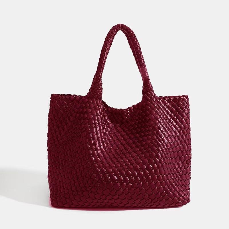 Interwoven Leather Tote Bag in Cowhide