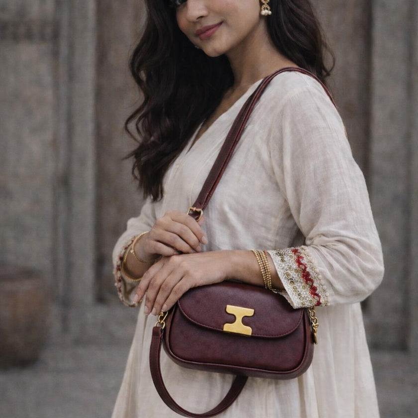 Manya - Shoulder Bag with Bronze Gold Detailing