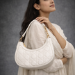 Zoya - Quilted PU Leather Shoulder Bag – Gold Chain Handle & Topstitching