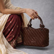 Jas - Interwoven Hand Bag PU Leather with Straps