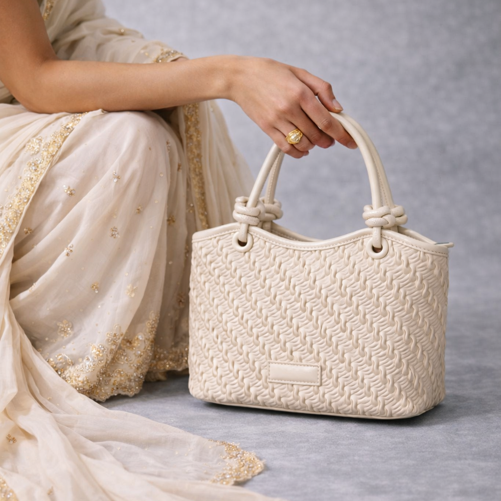Jas - Interwoven Hand Bag PU Leather with Straps