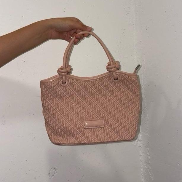 Y2K Pleated & Rouched Shoulder Bag – Half Moon Shape with Beaded Handle