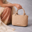Jas - Interwoven Hand Bag PU Leather with Straps