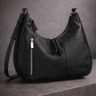 Vanya - Pure Cowhide Leather Bag with Strap and Zipper Detailing - Cowhide Leather