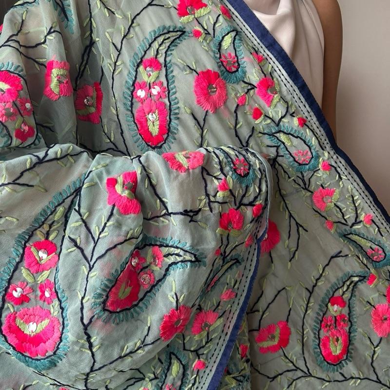 Phulkari Dupatta - Handmade Georgette