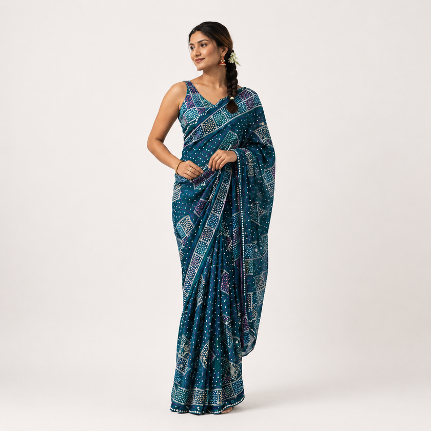 Zara - Georgette Saree
