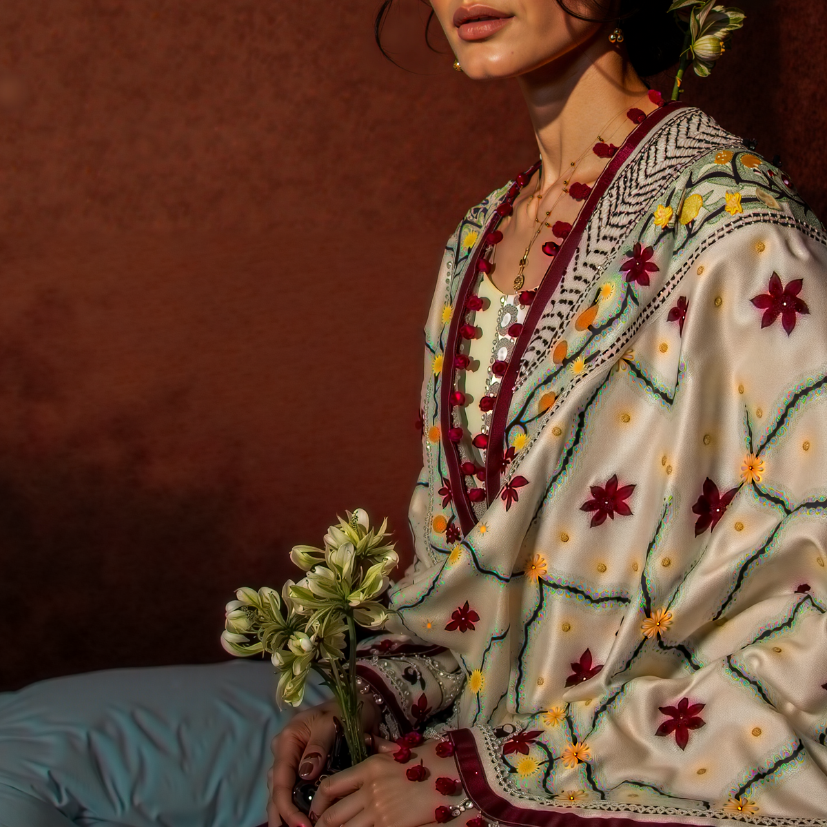 Chanderi Silk Phulkari Dupatta