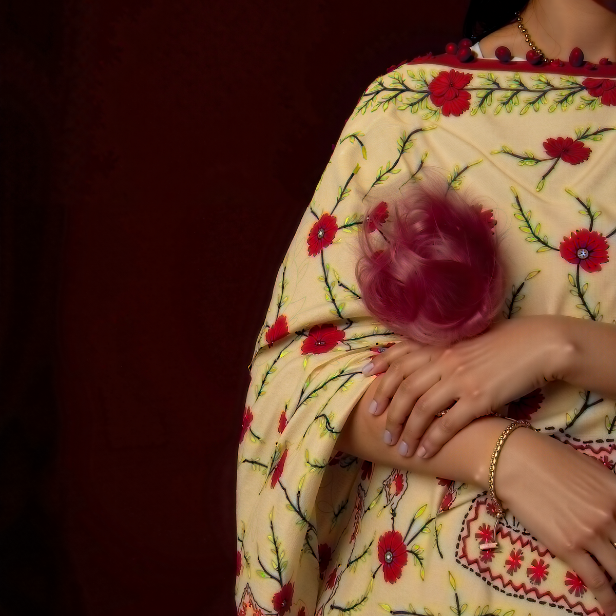 Chanderi Silk Phulkari Dupatta
