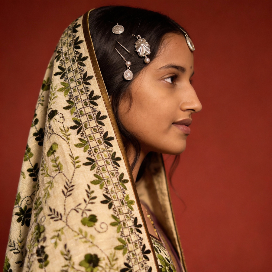 Chanderi Silk Phulkari Dupatta