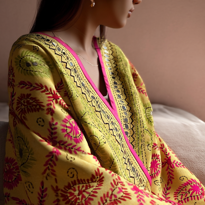 Chanderi Silk Phulkari Dupatta