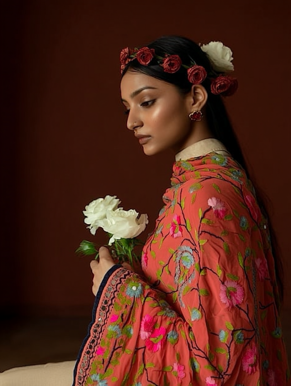 Phulkari Dupatta - Handmade Georgette