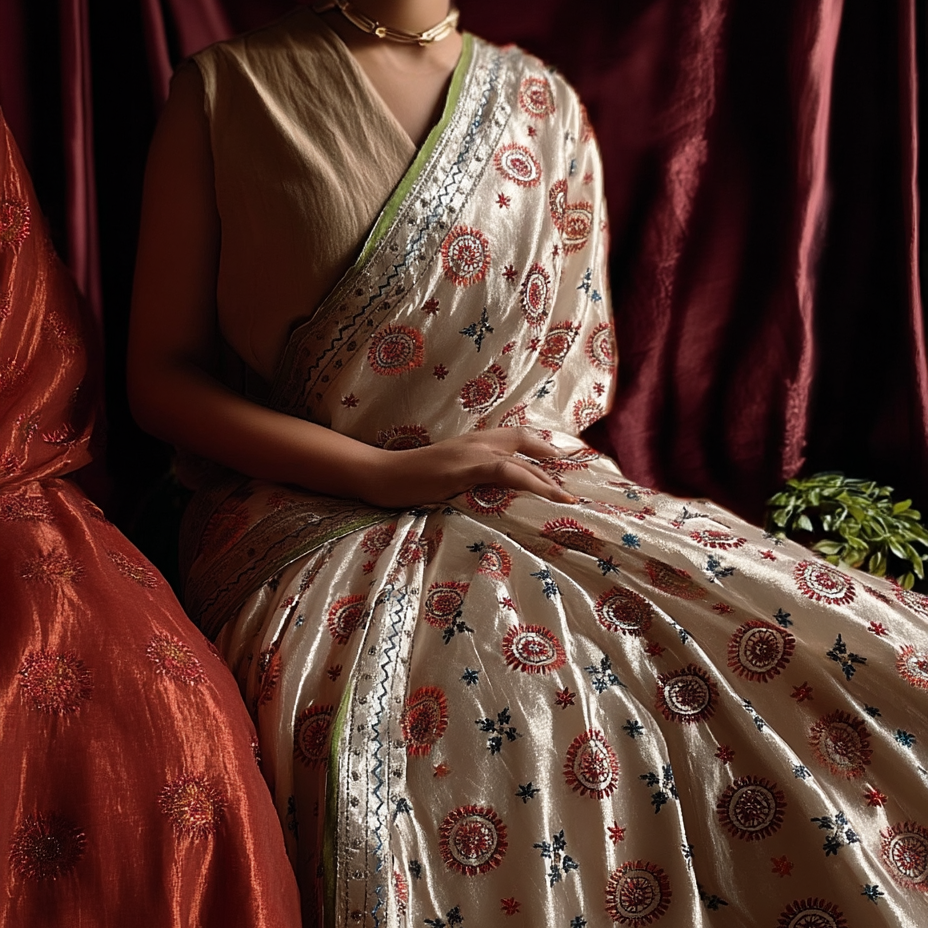 Chanderi Silk Phulkari Dupatta