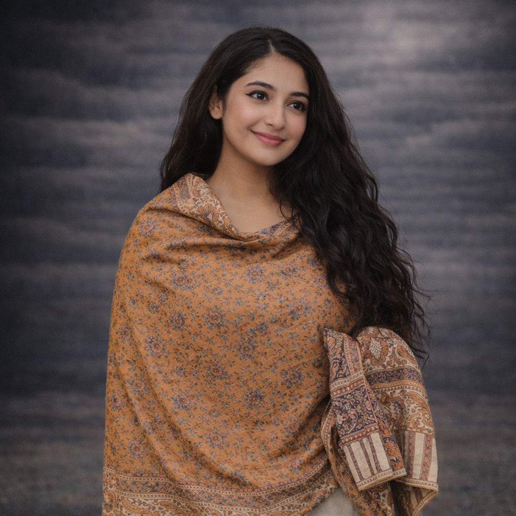 Kashmiri Wool Shawl – Hand-Embroidered, Luxury Pashmina Wrap