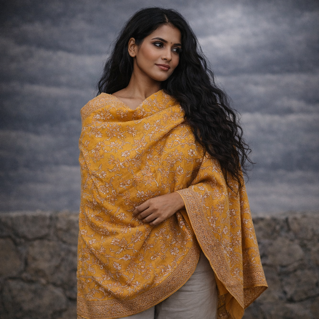 Kashmiri Wool Shawl – Hand-Embroidered, Luxury Pashmina Wrap