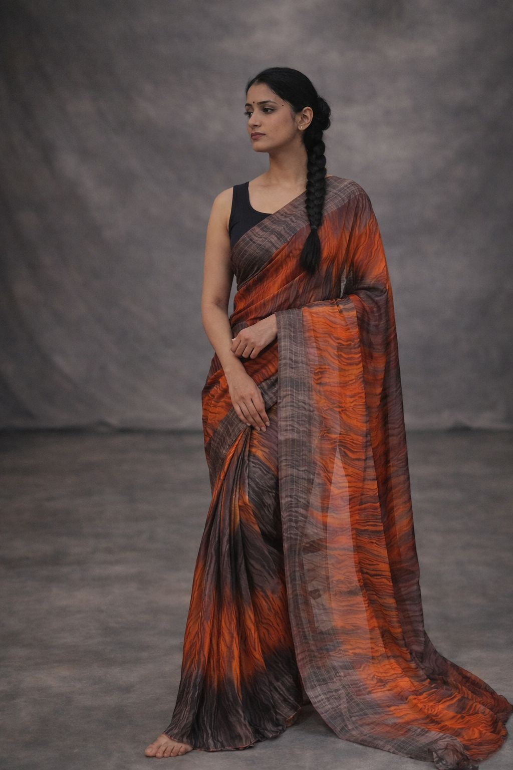 Ready to Wear Saree with Unstitched Blouse Fabric - Pre-Pleated Design for Versatile Styling