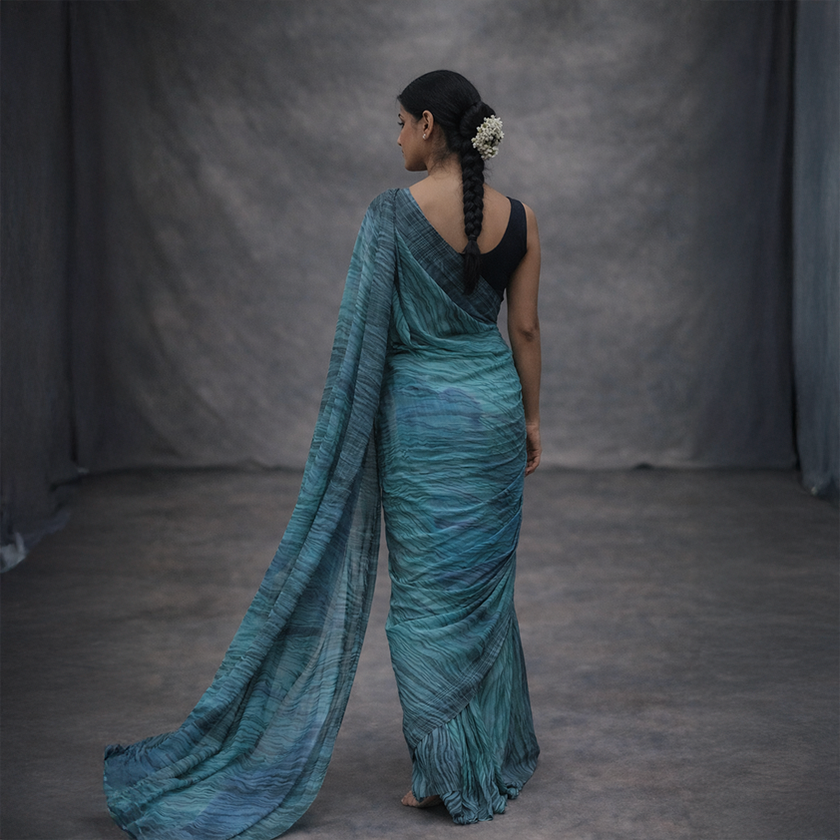Quick Drape Georgette Saree (Pre-Pleated Hook Saree)