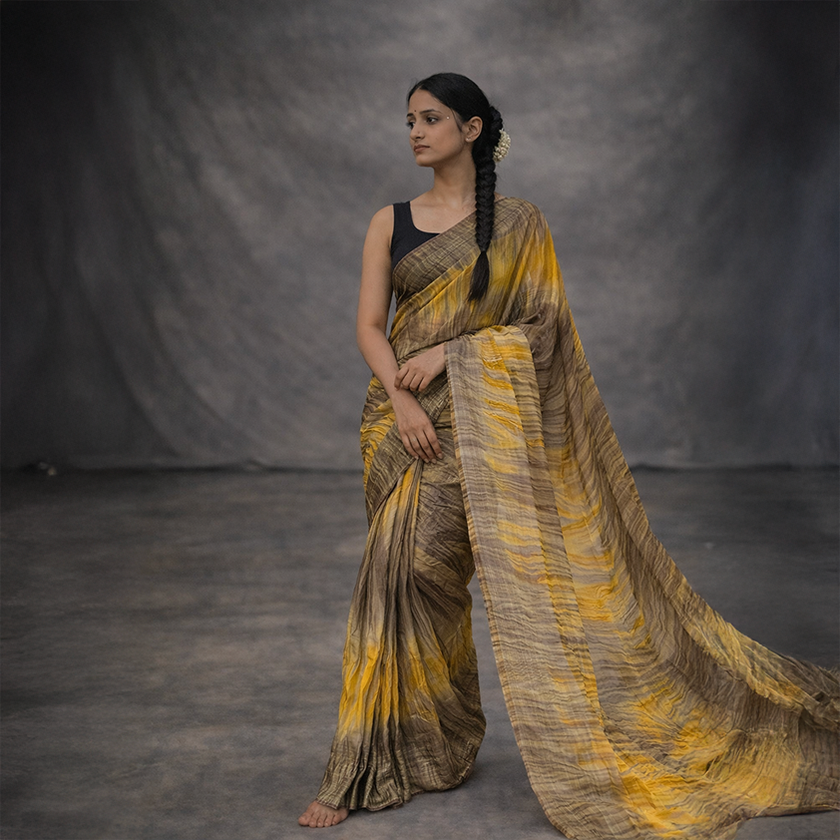 Quick Drape Georgette Saree (Pre-Pleated Hook Saree)