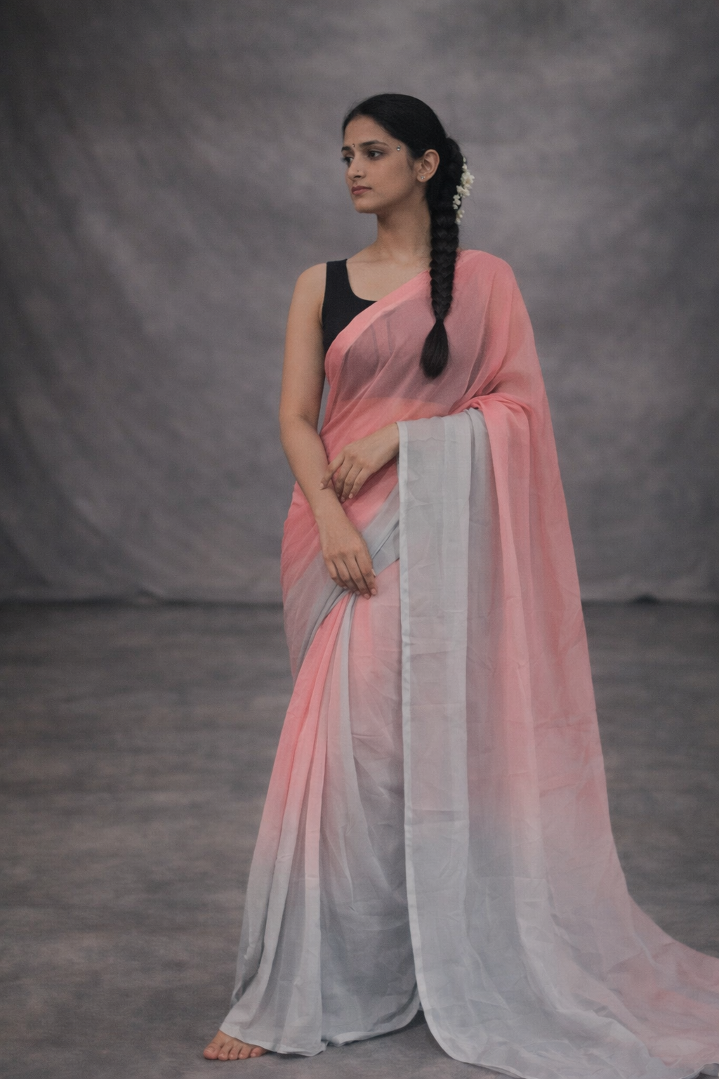 Ready to Wear Saree with Unstitched Blouse Fabric - Pre-Pleated Design for Versatile Styling