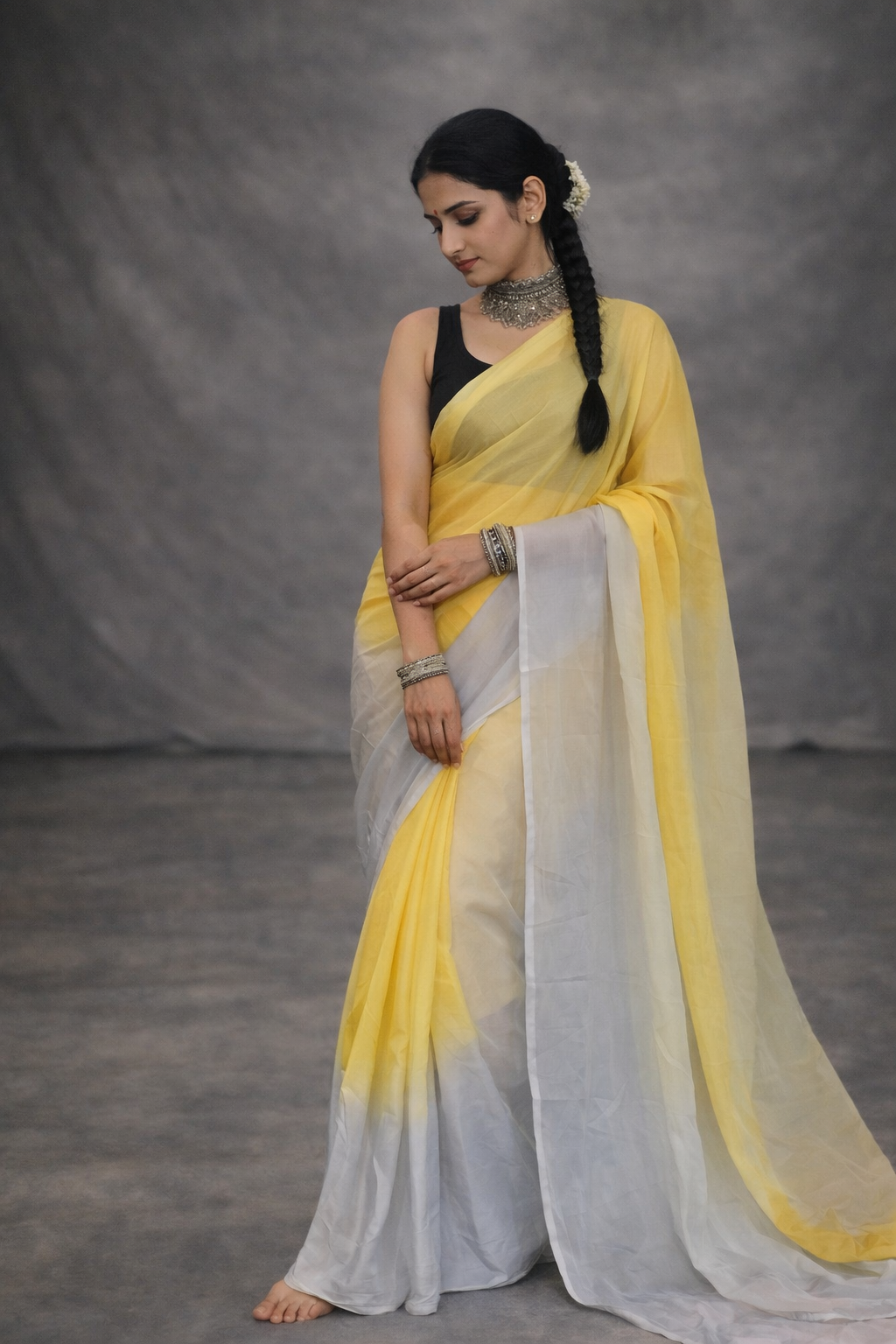 Ready to Wear Saree with Unstitched Blouse Fabric - Pre-Pleated Design for Versatile Styling
