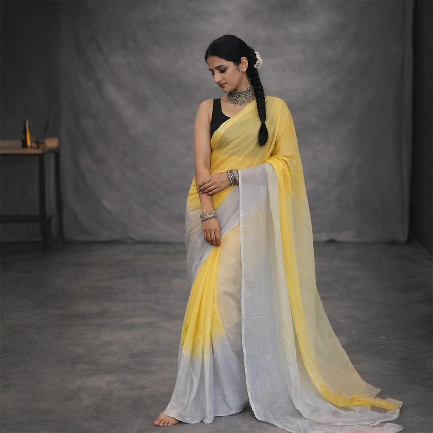 Quick Drape Georgette Saree (Pre-Pleated Hook Saree)