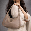 Vanya - Pure Cowhide Leather Bag with Strap and Zipper Detailing - Cowhide Leather