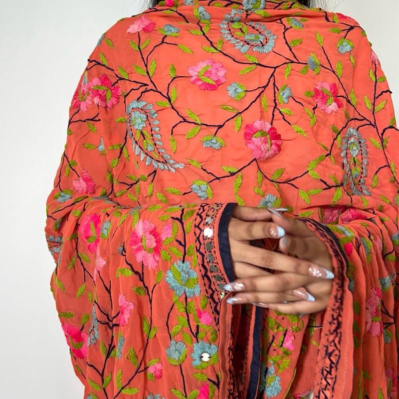 Phulkari Dupatta - Handmade Georgette